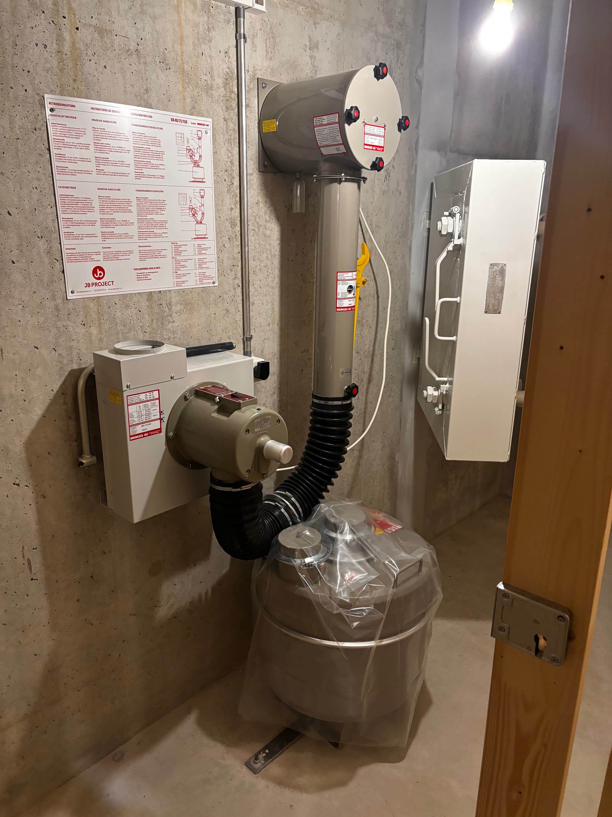 Détail technique d'équipement abri