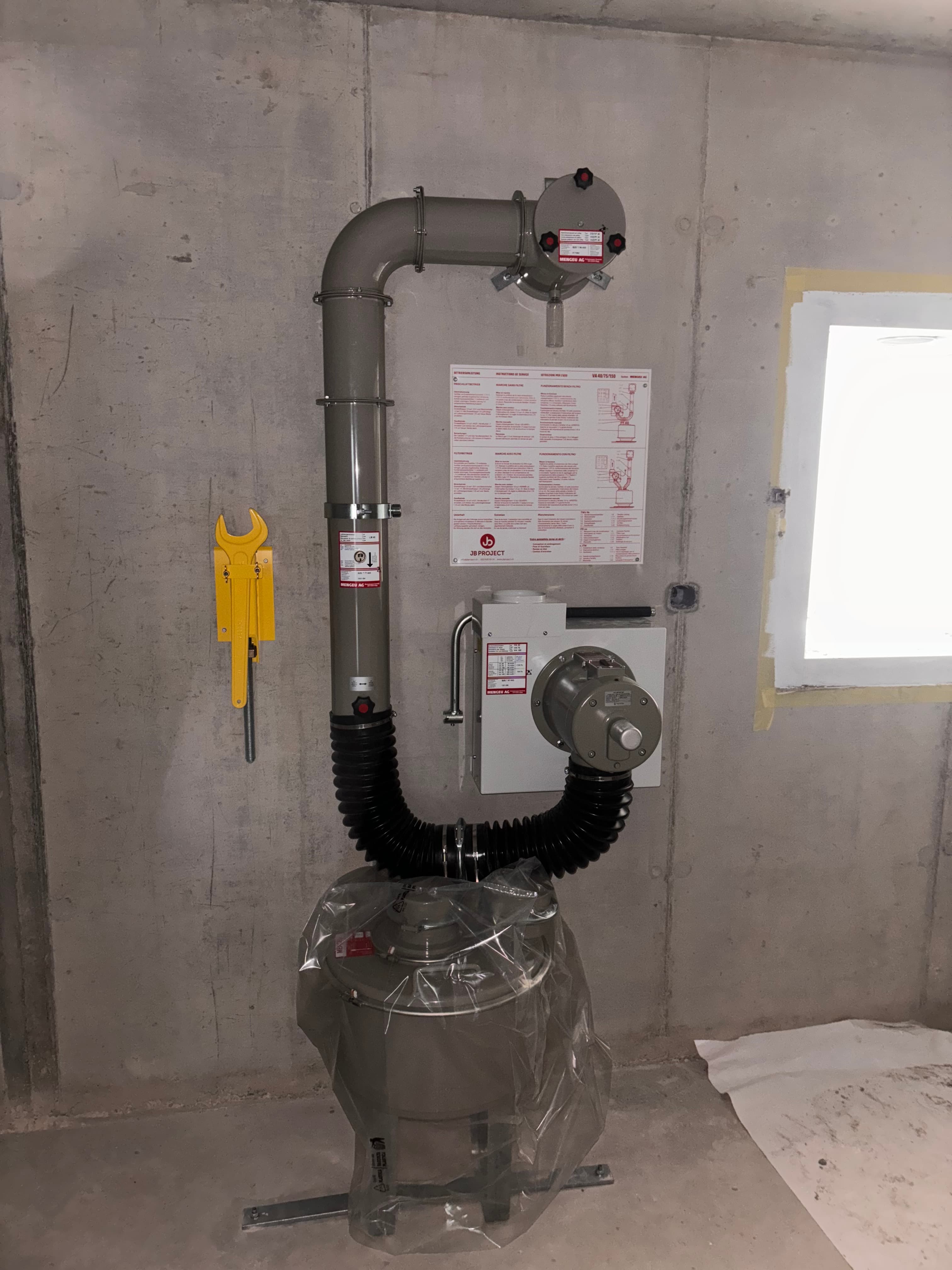 Installation de ventilation abri