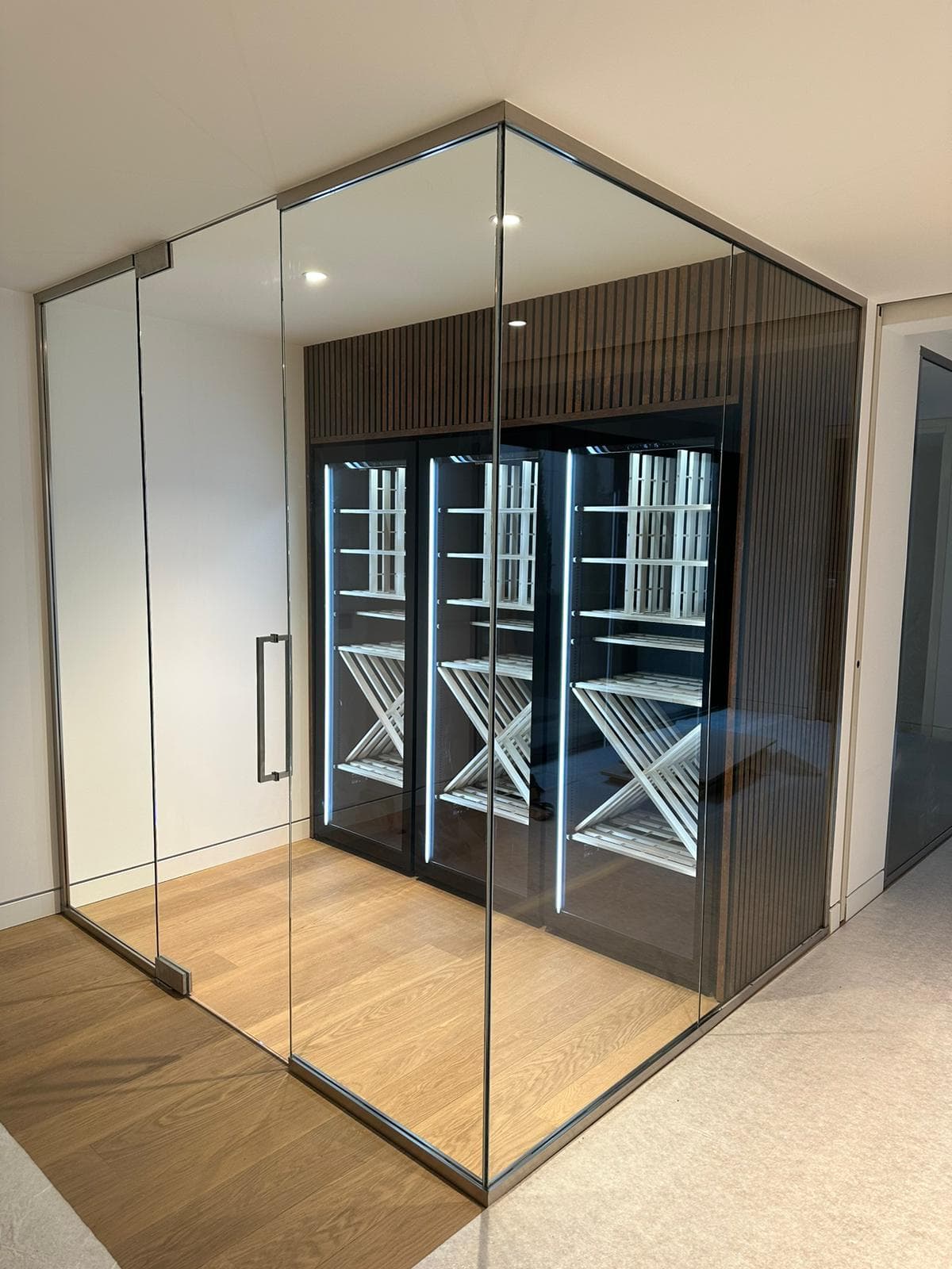 Cave à vin avec vitrage et climatisation